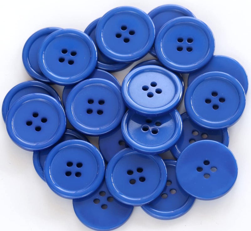 GANSSIA 1 Inch (25mm) Dark Blue Color Buttons Sewing Flatback Button for Sewing Pack of 50 PCS - Image 1